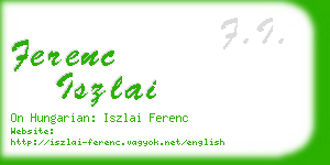 ferenc iszlai business card